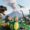 7x5FT Dinosaur Backdrop with 19.68FT Ribbon - Dino Photography Background