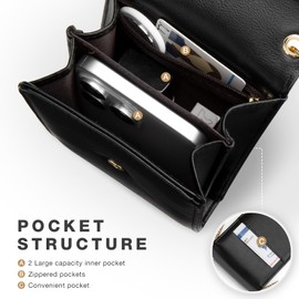 Vulkitty Cell Phone Purse with Crossbody Strap, Small Crossbody Purse for Women, Mobile Phone Bags for Women, Designer Leather Small Handbag Passport Shoulder Cross Body Bag