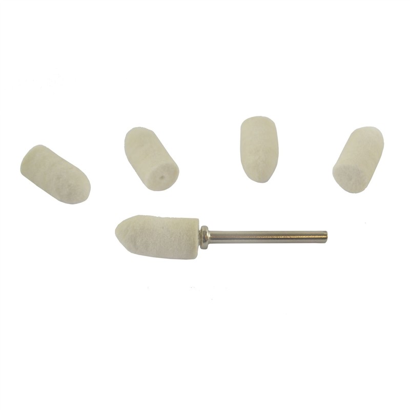 6pc Felt Polishing Wheel Cleaning Pads Tips 10mm Diameter with