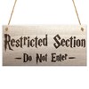 RED OCEAN Restricted Section Do Not Enter Wizardry Hanging Plaque