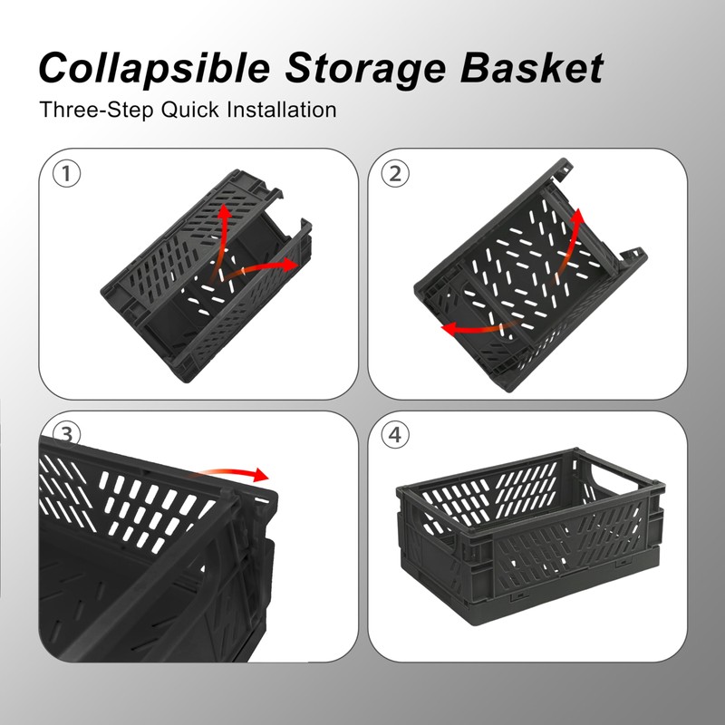 Daixers 6 Pack Mini Foldable Small Plastic Baskets for Organizing