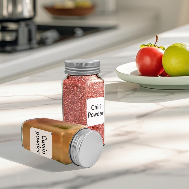 ZUFECY 4oz Glass Spice Bottles with Shaker Lids, Restaurant &