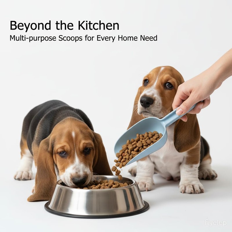 Plastic Flour Scoops, Pet Food Scoops Plastic Pack of 5,