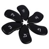 12pcs PU Leather Black Golf Club Head Cover Iron Head