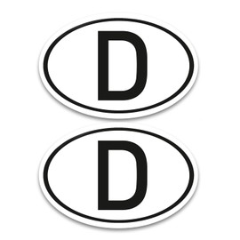 D Magnet Country Number Plates, Set of 2, Germany Black & White, 17.5 x 11.5 cm, DIN Standardised, Car, Truck, Motorhome, Car, Mandatory Outside the EU - kfz760