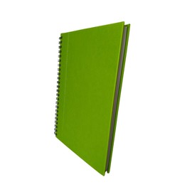 Cuaderno de espiral, 21x14.5 cm, 140 págs. de hojas blancas rayadas. Pasta dura resistente. Es ligera de llevar en una mano. Ideal para notas. VERDE. Cuadernos Myrlo