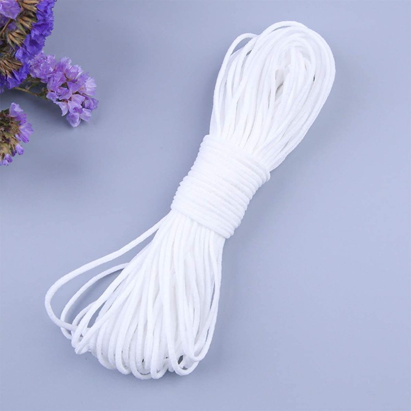 10M Elastic Round Band 3mm, SlickMart Braided Stretch Strap Cord