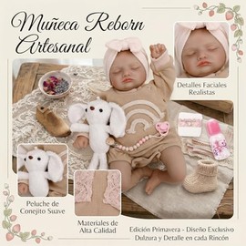 Reborn Muñeca de Silicona, Juguete Realista de 55 cm, Muñeca Niña Reborn Cuerpo Completo Realista, con Accesorios Muñecas y Ropa,Regalos para Niños a 
