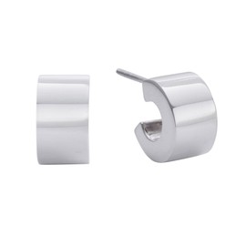 Silverly Women's Men's Unisex .925 Sterling Silver Solid Thick Cuff Half Hoop Studs Earrings