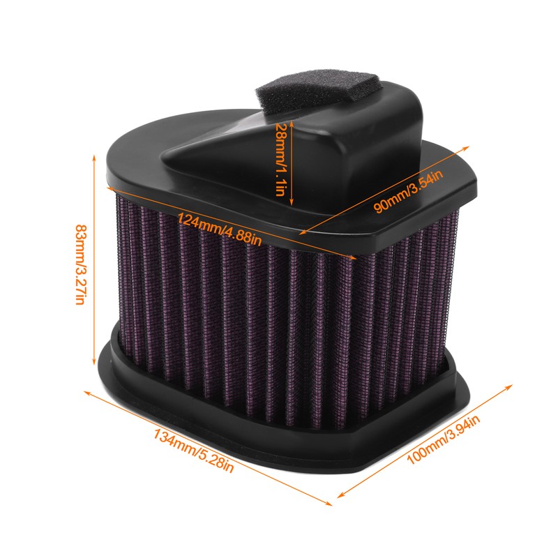 Motorcycle Air Filter High Flow Washable Reusable Wearproof Replacement for