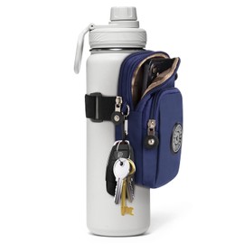 Bottle Pouch Gym Water Caddy with Phone Holder, Water Bottle Sleeve Bag with Pocket for Cards, Keys, Wallet, Gym Bottle Accessories for Men Women