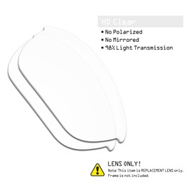 SmartVLT Men's HD Clear Replacement Lenses for Oakley Half Jacket 2.0 OO9144 Sunglass
