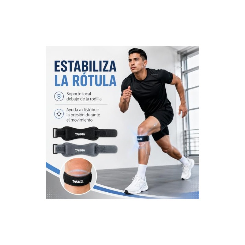 2 Pzs Rodillera Rotuliana Ajustable para Alivio del Dolor y