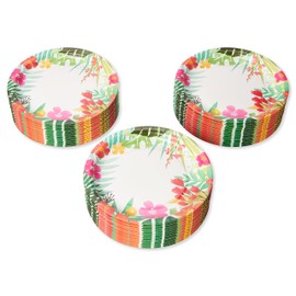 American Greetings Tropical Luau Party Supplies for BBQs and All Summer Parties, Dinner Plates (36-Count)