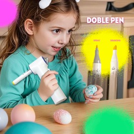 BECUSSITTA Airbrush Marker Sprayer Set for Kids - 24 Washable Markers & 20 Stencils - Fun Arts & Crafts Kit for Ages 5-9 - Creative Gift for Boys & Girls - Cordless Rechargeable Electric
