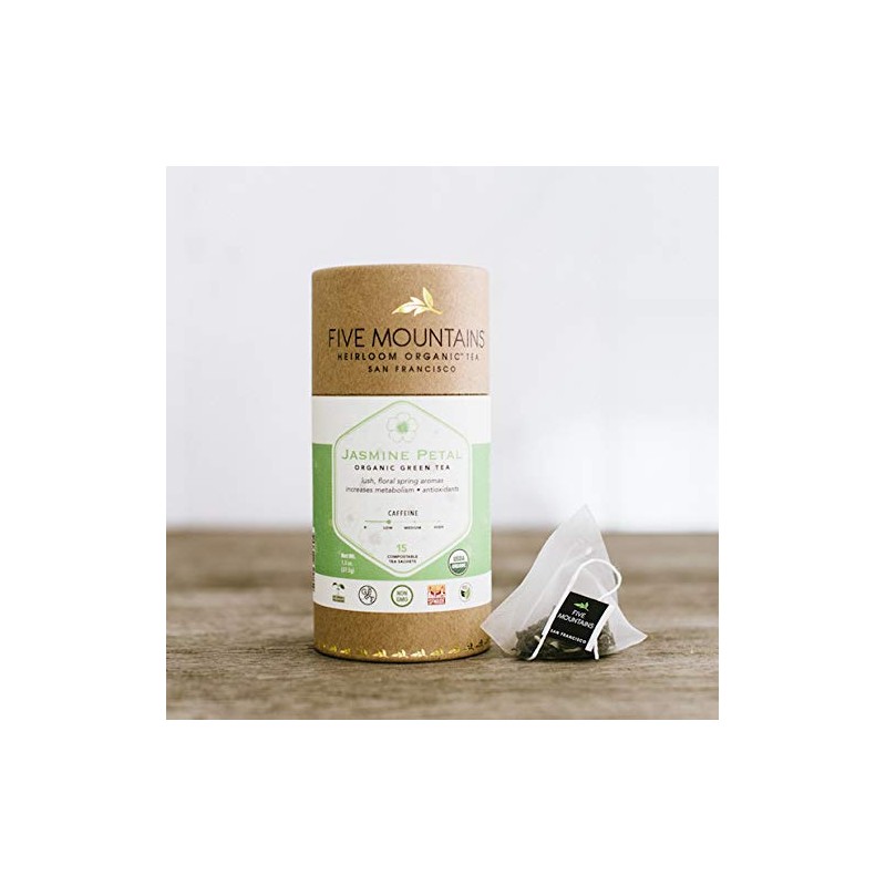 Jasmine Petal, 15 non-GMO Organic Tea Bags (Pack of 6)