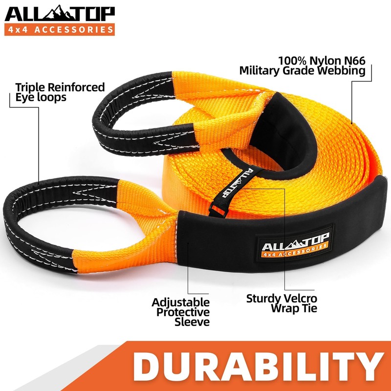 ALL-TOP Recovery Snatch Strap, 4in x 30ft - 46500Lbs, Extreme