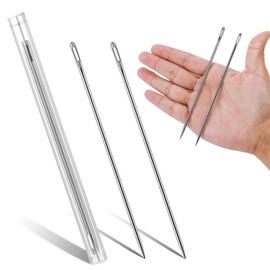 2 Pcs Large Sewing Needle 6" Upholstery Needles for Hand Sewing Embroidery Needles Tapestry Needle with Storage Tube for Stitching and Crafting