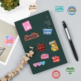 200Pcs Motivational Stickers, Inspirational Quote Stickers for Journal, Waterproof Vinyl Positive Sticker for Kindle, Water Bottles, Skateboard, Luggage, Scrapbook