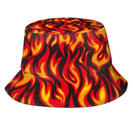 Fire Novelty Bucket Hat Fishing Hats Summer Travel Beach Sun Uv Protection Packable Fisherman Cap for Men Women Teens