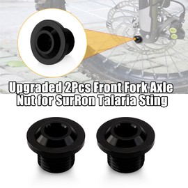 URLWALL Upgraded Front Fork Axle Nut for Sur Ron Light Bee S/X Talaria Sting L1E/X160/X260, CNC Aluminum Alloy Anti-Rust Durable Front Wheel Axle Cap Screws Cover (Black, Front Fork Axle Nut)