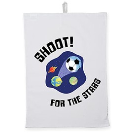 Hippowarehouse Shoot For the Stars - football Tea Towel Eco Printed Dish Cloth Kitchen accessory 50cmx70cm 100% Cotton