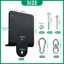 Supaway 1 Piece Heavy Punch Bag Hanger Wall Ceiling Mount Bag Hanger Heavy Duty Punch Bag Holder 360° Rotatable Wooden Beam Hook for Boxing, Muay Thai Training, Aerial Yoga, Swing, Hammock