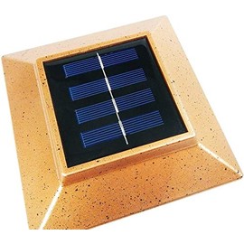 Set of 2 Copper Finish Color Outdoor Garden 4 x 4 Solar Power LED Post Deck Cap Square Fence Light Landscape Lamp Wood…