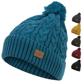 BEIRA LINED BOBBLE HAT (Ocean Blue)