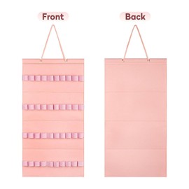 Baoblaze Headband Holder 40 Elastic Loops Headband Storage Display for Women Storage Hanger Headband Organizer Hanging for Wall Closet, Pink