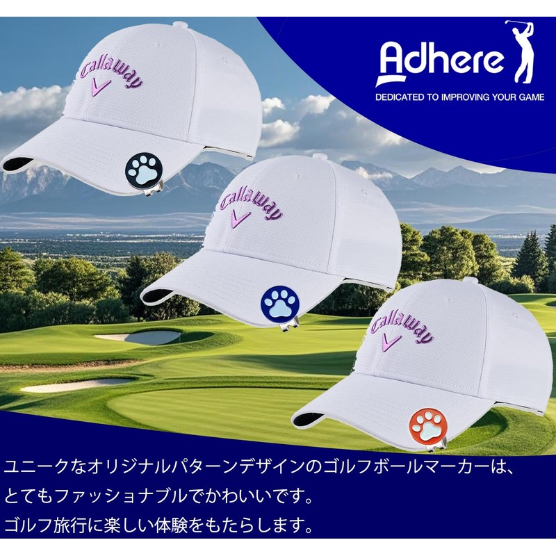 Adhere Golf Marker Golf Cap Clip Magnetic Logo Ball Mark