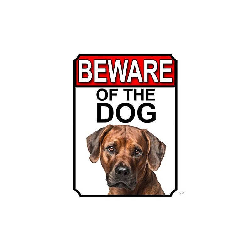 SHAWPRINT BEWARE OF THE DOG METAL GATE SIGN RHODESIAN RIDGEBACK