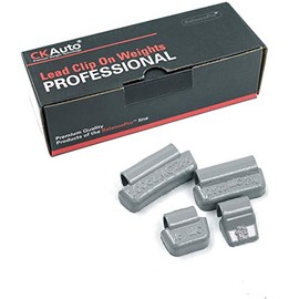 CKAuto MC-Series Coated 0.25oz, 0.5oz, 0.75oz, 1.0oz Lead Clip on Wheel Weight Assortments, 25Pcs/ Style, Total 100Pcs/Box