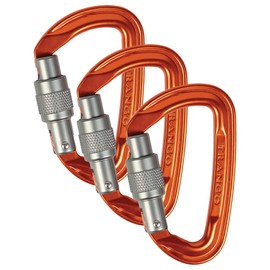 Trango - Superfly EVO Screwlock Carabiner, Orange, 3 Pack