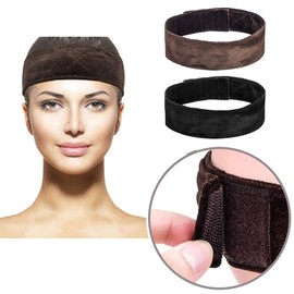 3pcs Velvet Wig Grip Headband Comfort Head Hair Band For Women Elastic Adjustable Hair Fasterner Gift for Mothers - Non Slip, Keeps Wig Secured Prevents Headaches & Hair Loss, Cream + Brown + Black