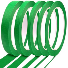 DOAY 5 Rolls Pinstripe Tape - Masking Tape 1/16", 1/8", 1/4", 1/2", 3/4" - Thin Painters Masking Automotive Tape for DIY, Car, Auto, Paint, Art, Tumblers (Green) | DOAY
