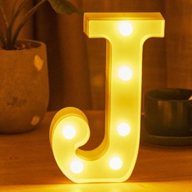 JYB Hopefuture LED Letters 3D Lamp Illuminated Letter, Decoration Night Light Lamp for Wedding, Birthday, Party, Christmas Lamp (J)