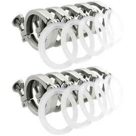 Beduan 1.5" Sanitary Tri Clamp 304 Stainless Steel Single Pin Heavy Duty Tri Clamp Clover with Wing Nut for Ferrule TC 1.5" (10 Pack, 1.5 Inch)