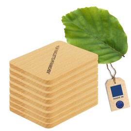8X HOFMEISTER® Untersetzer für Raclette-Pfännchen aus Holz, 10 cm, schont Raclette-Pfännchen & Tische vor Öl & Kratzern, hitzebeständiges Raclette Brett, EU Produktion, heimische Buche