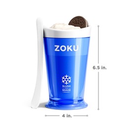 ZOKU Original Slush and Shake Maker, Compact Make and Serve Cup with Freezer Core Creates Single-Serving Smoothies, Slushies and Milkshakes in Minutes, BPA-free, Blue