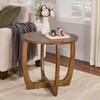 Solid Wood Round End Table with Splicing Top, Farmhouse Sofa