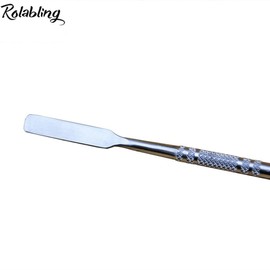 Rolabling 7.2 inches Pro Stainless Steel Make Up Spatula Double Sided Cosmetic Stirring Rod Nail Art Manicure Tools (size-2)