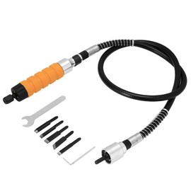 Cincel Eléctrico para Tallado de Carpintería con 5 Cuchillas de Tallado, 2 Llaves, 1 Juego de Tubos Blandos, Herramienta de Grabado para Tallado de Carpintería