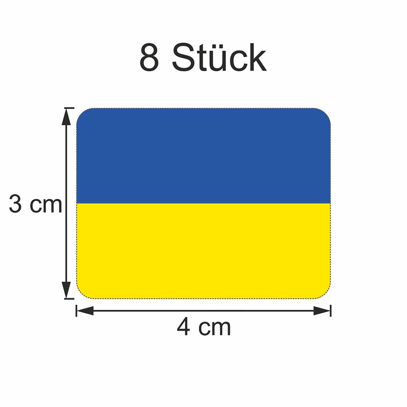 Generisch Set of 8 Ukraine Flag Stickers | Car Sticker