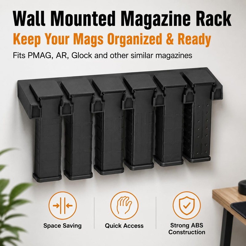 HEKAGURA Durable ABS 6 Standard Rack Wall Mount, Wall Magazine