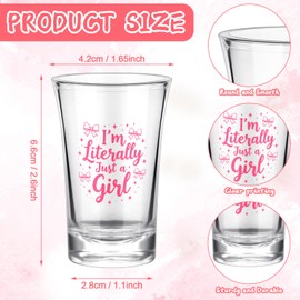 Roshtia 24 Pcs I'm Literally Just a Girl Shot Glasses Bulk Coquette Pink Bows 1.2 Ounce Acrylic Shots Glass Cups Birthday Party Favors for Guests Drinking Women Preppy Gift Bachelorette Party Supplies