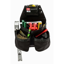 Parent Diamondback SxS Pouch - Ideal Carpenter & Electrician Tool Pouches for Nuts, Strip Nails & Fasteners - Tool Belt Pouches - Hook & Loop Tool Belt Utility Pouch (Black, Left Hand)