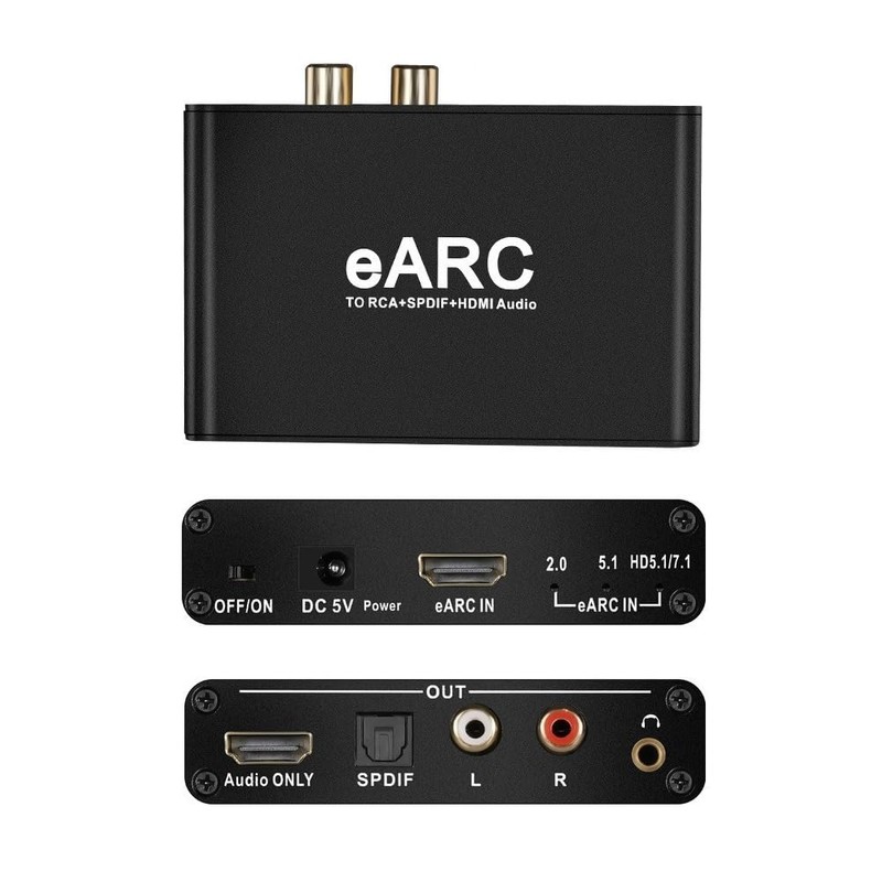 Alanph HDMI eARC/ARC to HDMI, RCA R/L, Optical, 3.5mm Audio