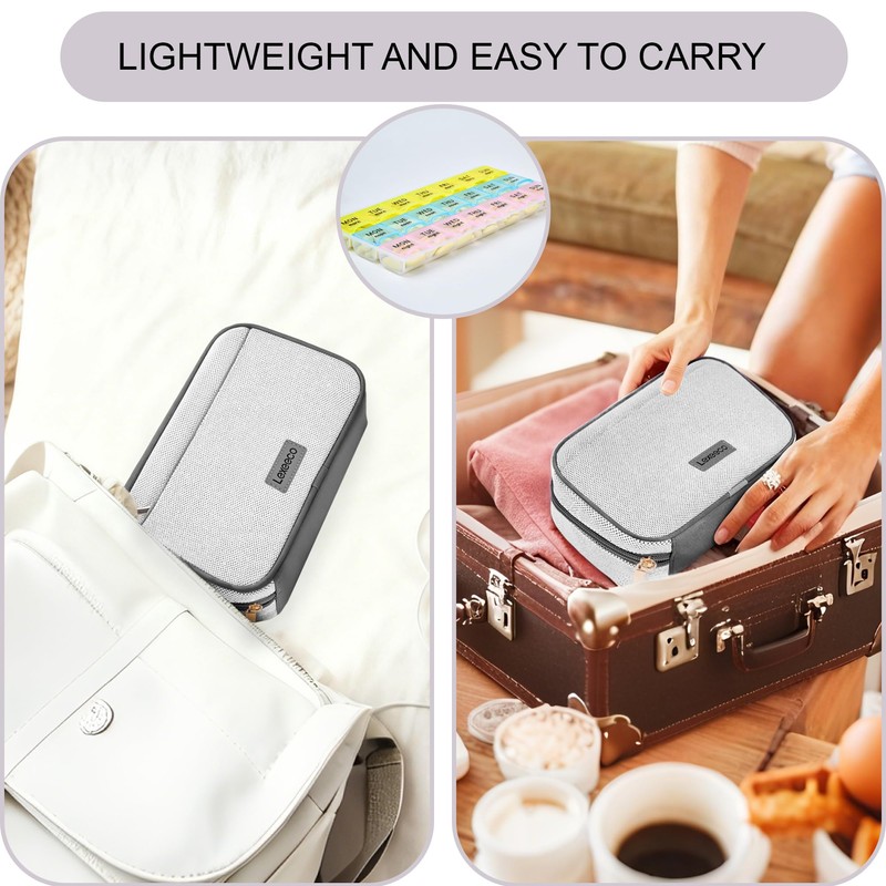 Travel Pill Case for Purse with Weekly Pill Organizer 3