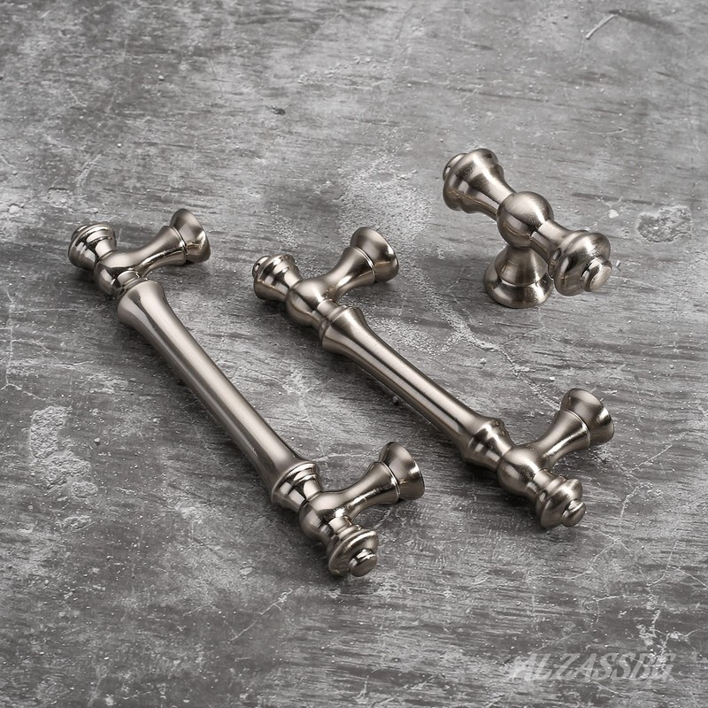 Alzassbg 10 Pack Brushed Satin Nickel Cabinet Pulls, 3-3/4 Inch(96mm)